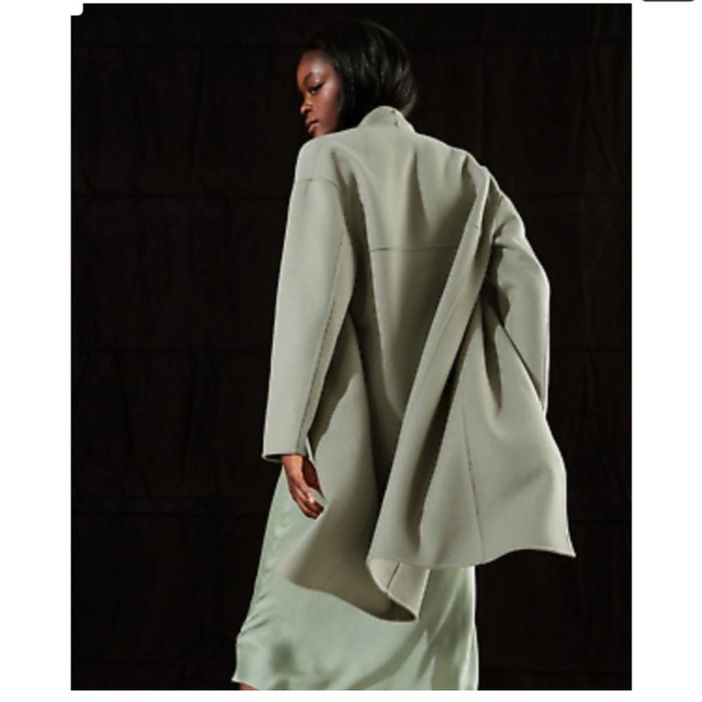 NWT Banana Republic Double-Faced Cocoon Coat Sage Green Size Medium - Picture 3 of 4